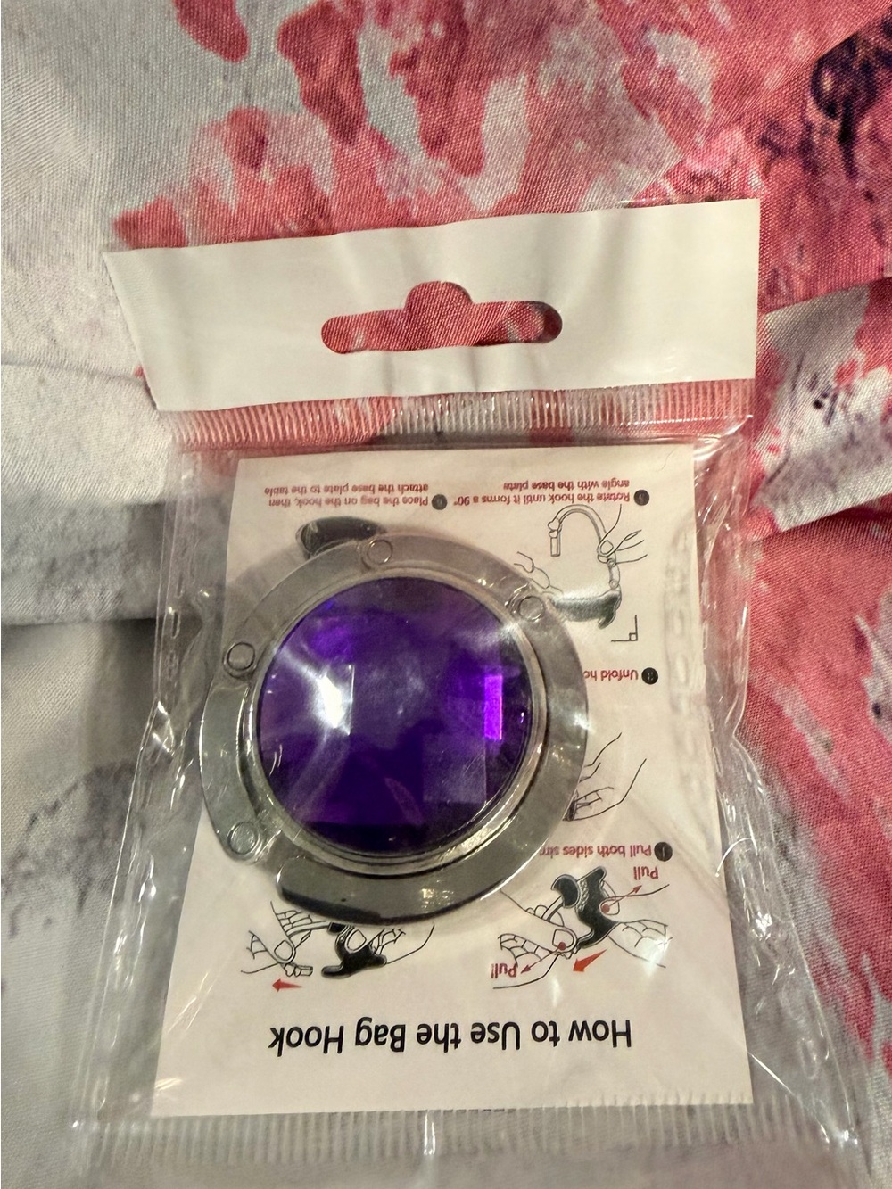 Dark purple purse hook NWT A67